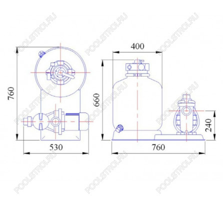 Фильтровальная установка (6м3/ч; 400мм) Emaux FSP400-4W (Opus)