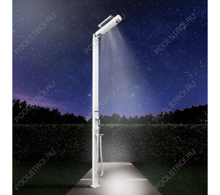 Душ уличный AquaViva Quick с LED подсветкой. Aluminun с мойкой для ног