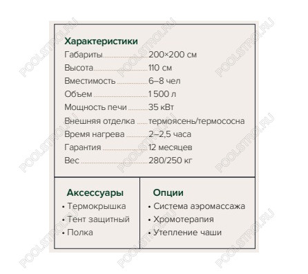 Купель квадратная Фурако 2000 (200х200см)