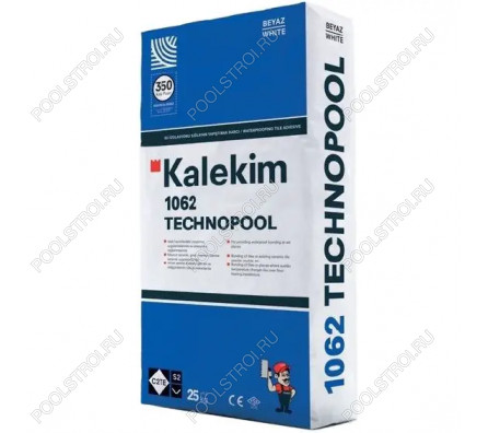 Клей для плитки с гидроизолирующими свойствами Kalekim Technopool 1062 белый. C2TE S2 (25 кг.) Уценка