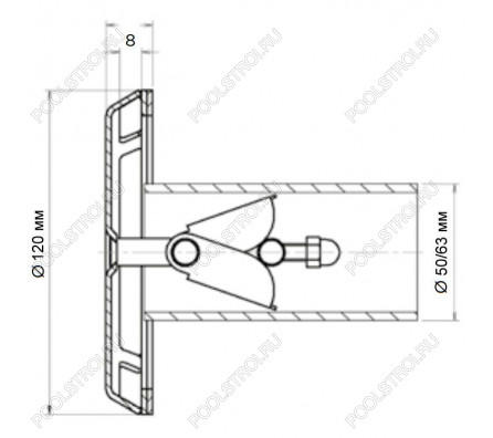 Форсунка всасывающая Flexinox 87198035 (15 м3/ч), под лайнер